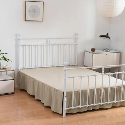 Xuan dian Bed Skirt King Size Ruffled Bed Skirts with Split Corners,14 Inch Drop Dust Ruffle Bed Skirt with Platform, King,14 Inch,Light Camel