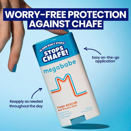 MegaBabe Thigh Rescue Anti Chafe Stick with Aloe, Pomegranate & Grapeseed Oil