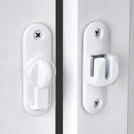 INIRET 3 Packs White Barn Door Latches,90/180 Degree Gate Lock,Flip Gate Latches Hardware,Zinc Alloy Right Angle Door Lock Latch,Door Security Sliding Door Latch Lock for Cabinets,Bathroom.