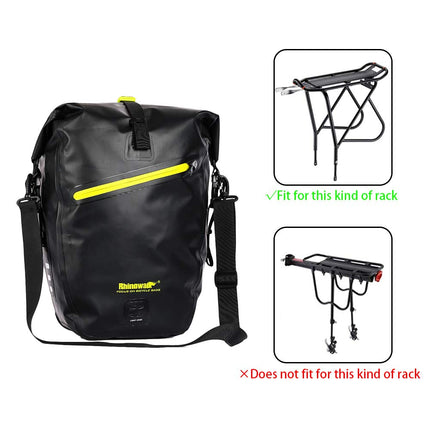 Rhinowalk Bike Bag Waterproof Bike Pannier Bag 27L,(for Bicycle Cargo Rack Saddle Bag Shoulder Bag Laptop Pannier Rack Bicycle Bag Professional Cycling Accessories)-Green