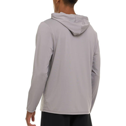 Champion Men's Sun Hoodie, Long Sleeve UPF 50+ Rash Guard Fishing Sun Shirt, Light Grey, M