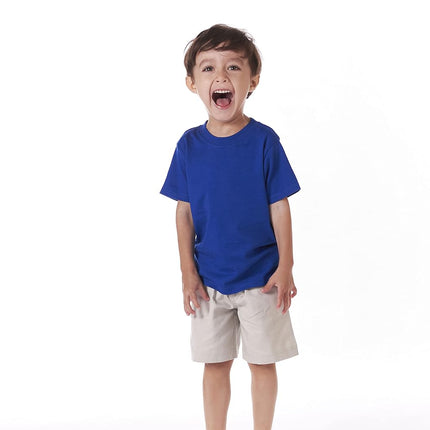 Gerber Baby Toddler 5-Pack Solid Short Sleeve T-Shirts Jersey 160 GSM, Royal, 3T