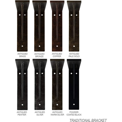 Ekena Millwork BKTM02X10X10TRHWH 2"W x 10"D x 10"H Traditional Steel Bracket, Hammered White