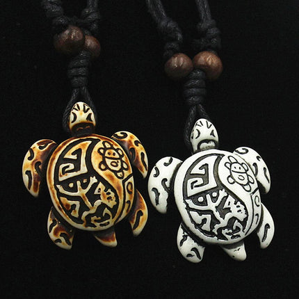 Scddboy Hawaiian Sea Turtle Pendant Necklace for Women Men - Adjustable Cord Surfer Necklace, 1.2 inches x 1.7 inches, Resin, No Gemstone