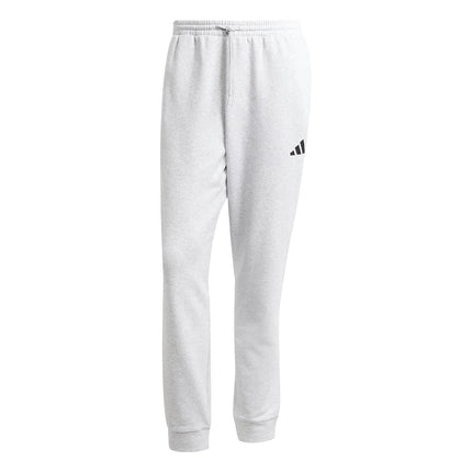 adidas Men's Essentials FeelCozy Fleece Pants, Light Grey Heather/Black, X-Small