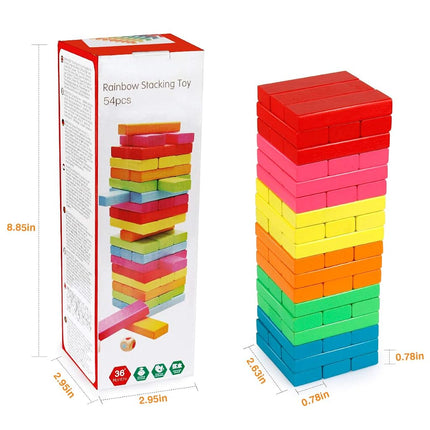 Coogam Wooden Blocks Stacking Game with Storage Bag for Toddlers