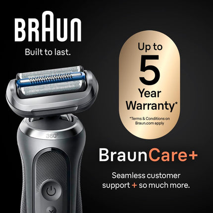Afeitadora eléctrica Braun para hombre, Series 7 7177cc, afeitado en seco y húmedo, modos de afeitado Turbo y suave, afeitadora de láminas resistente al agua, gris espacial