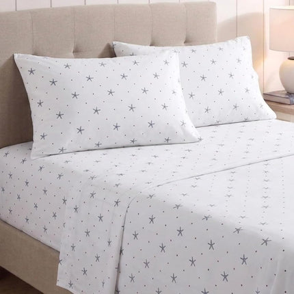 Nautica - Queen Sheets, Cotton Percale Bedding Set, Casual Home Decor (Star Spangled Coastal Navy, Queen)