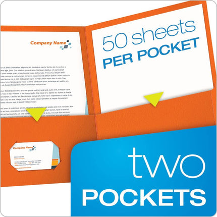 Oxford Twin Pocket Folders, Letter Size, Orange, 25 per Box (57510EE)