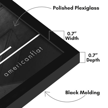 Americanflat 17x22 Picture Frame in Black - Thin Border Photo Frame with Polished Plexiglass - Horizontal and Vertical Formats for Wall