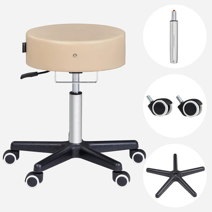 Master Massage Glider Ergonomic Round Swivel Adjustable Rolling Hydraulic Stool in Royal Blue Barber Dental Chair for Therapist, Clinic, Tattoo, Spas, Beauty, Lash, Salons, Home, Studio, Office