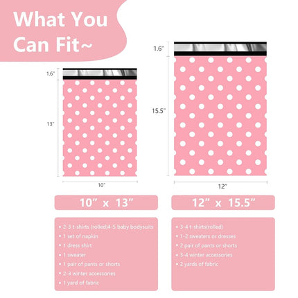 Thank You Poly Mailers 12x15.5 Inch 50 Pcs - Pink Dots Printed Shipping Bags, 2.4mil Thickness, Waterproof and Tear Resistant Mailing Envelopes, Self-Sealing Packaging Bags for Small Business
