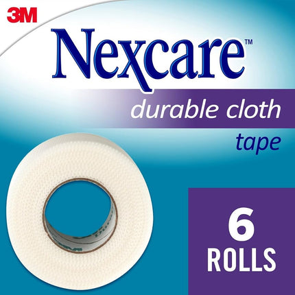 Nexcare Durable Cloth First Aid Tape, from The #1 Leader in U.S. Hospital Tapes, Great for securing splints and Bulky dressings, 6PK 1 in x 360 in