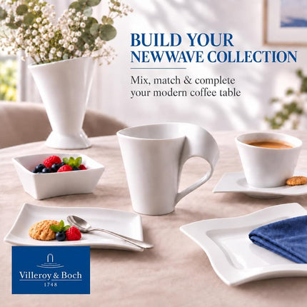 Villeroy & Boch 1025251300 New Wave Coffee Cup, 200 ml, Premium Porcelain, White