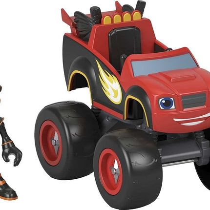 Fisher-Price Blaze and the Monster Machines Ninja Blaze & AJ, large push-along monster truck with poseable figure for preschool kids ages 3 and up