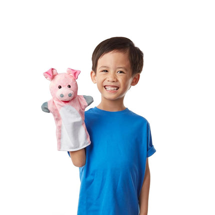 Melissa & Doug Barn Buddies Hand Puppets, Set of 6 (Cow, Sheep, Horse, Duck, Chicken, Pig)