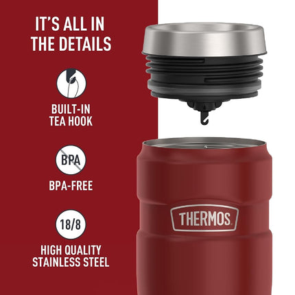 Thermos Stainless King 16 Ounce Travel Tumbler, Matte Red, 470ml