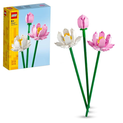 LEGO Botanicals Lotus Flowers Set, Compatible with Artificial Flower Bouquets from the Botanical Collection, Home Decor or Desk Accessory, Toy Flower Building Set for 8+ Year Old Kids & Adults 40647