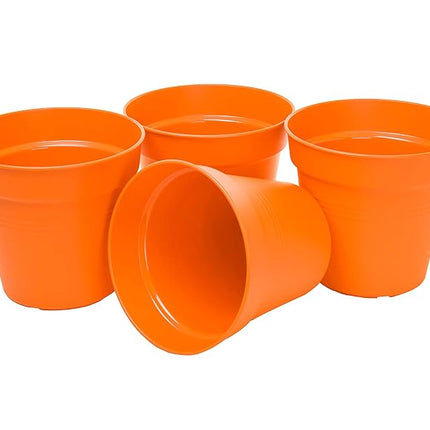 Mintra Home Garden Pots 4pk (Orange, 15cm Diameter (5.9in))