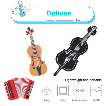 16GB USB Flash Drive Pack of 5 Pcs, BorlterClamp Thumb Drives Memory Stick with Cute Musical Instruments Pattern, USB Drive Gift for Students, Teachers and Kids