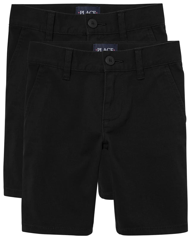 The Children's Place Girl's Chino Shorts, Black, 4
