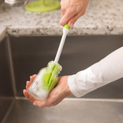 Innobaby Cleanin' Smart 2-in-1 Silicone Bottle Cleaning Brush,Green,