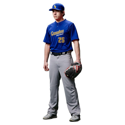 Pantalon de baseball Champro MVP OB OpenBottom à coupe ample de couleur unie avec genoux renforcés, blanc, petit