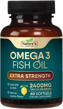 Omega 3 Fish Oil Supplements - 2400mg Fish Oil Per