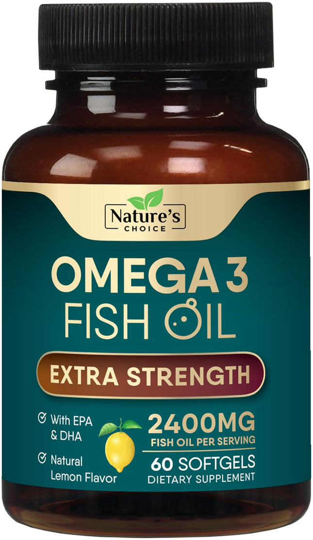 Omega 3 Fish Oil Supplements - 2400mg Fish Oil Per