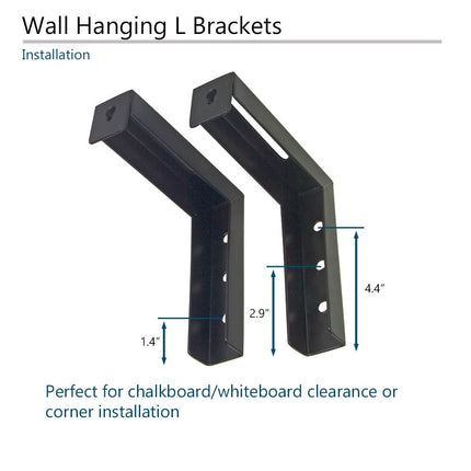 Elite Screens ZVMAXLB6-B Manual/Spectrum/VMAX2 6-inch Wall and Ceiling Hanging L-Brackets, Black