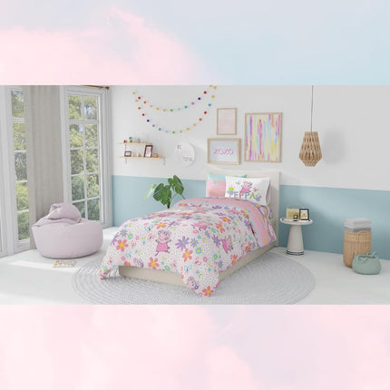 Franco Peppa Pig Kids Bedding Super Soft Comforter and Sheet Set with Sham, 5 Piece Twin Size, (Officially Licensed Product)