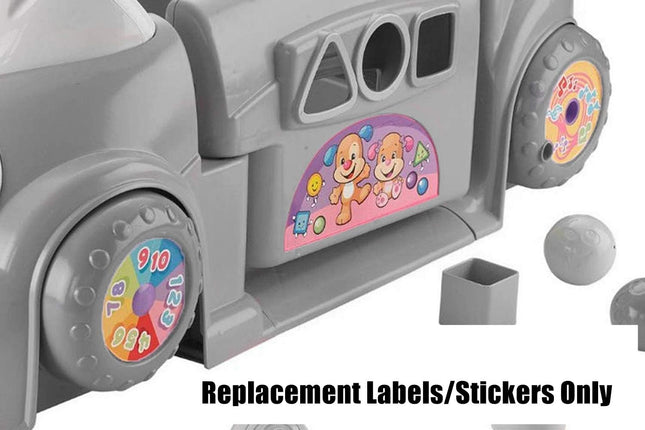 Piezas de repuesto para el coche ríe y aprende - Fisher-Price Coche ríe y aprende para gatear CDC78 y DJD09 ~ Pegatinas de repuesto ~ Los estilos pueden variar de la foto