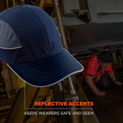Safety Bump Cap, Baseball Hat Style, Comfortable Head Protection, Long Brim, Skullerz 8950