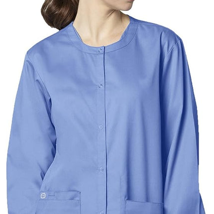WonderWink Unisex-Adult's Snap Front Jacket, ceil Blue, X-Large