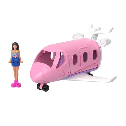 Barbie Mini BarbieLand 4-Pack Doll & Toy Vehicle Set with 4 1.5-inch Dolls & 4 Iconic Toy Vehicles with Color-Change Surprise, JDB85
