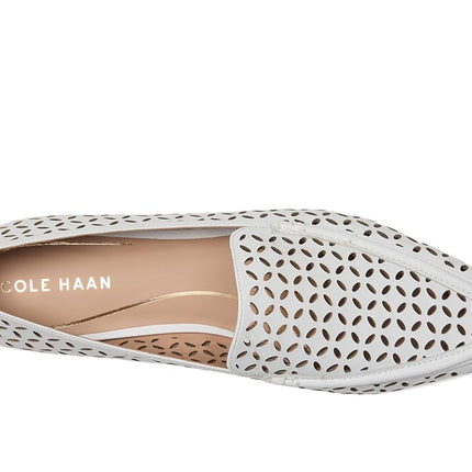 Cole Haan women's Chantal Loafers Flat, White Perforated Leather, 5.5 UK