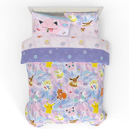 Franco Pokemon Girl Anime Kids Bedding Super Soft Comforter and Sheet Set with Sham, 7 Piece Full Size, (Official Licensed Product)