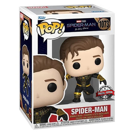 Funko Pop Marvel's Spiderman No Way Home: Spiderman (Black/Gold) (Unmasked) Figure (AAA Anime Exclusive) (65038)