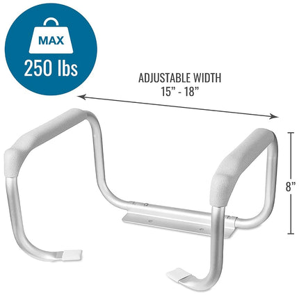 DMI Toilet Safety Rails, Toilet Grab Bars, Toilet Safety Handrails, Easy Assembly with no Tools, White