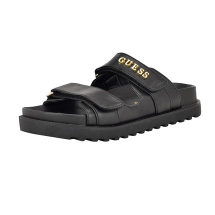 GUESS Women's Avin Wedge Sandal, Black, 3.5 UK