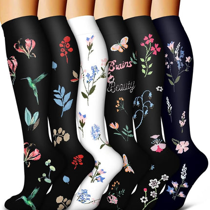 Bluemaple 6 Pack Copper Compression Socks for Wome