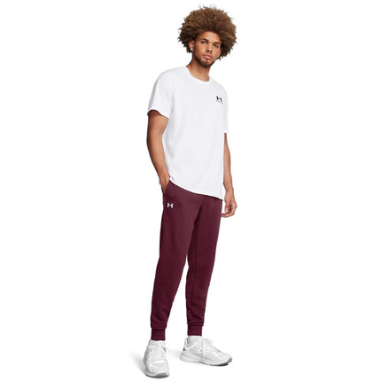 Under Armour Men's Rival Fleece Joggers, (609) Maroon / / White, XXL