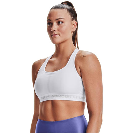 Under Armour Women UA Crossback Mid Bra, comfortable and long-wearing sports bra for women, running bra with removable cups