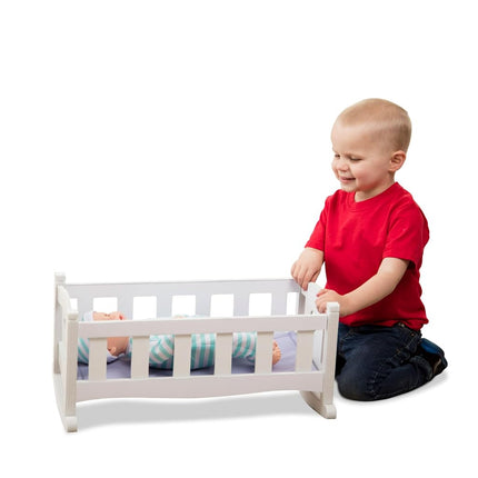 Melissa & Doug Mine to Love Wooden Play Cradle for Dolls, Stuffed Animals - White (10.2�H x 18.8�W x 20.7�L Assembled)