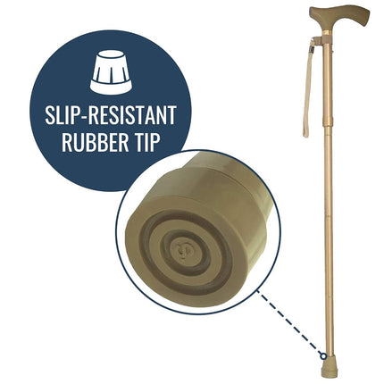 Switch Sticks Aluminum Adjustable Folding Cane and Walking Stick collapses and adjusts from 32 to 37 inches, Gold