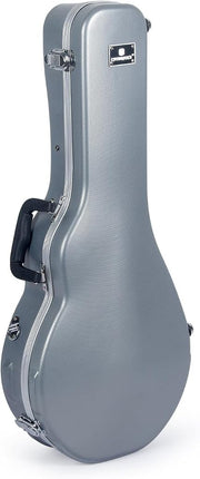 Estuche rígido ABS Crossrock – Se adapta a la mayoría de mandolinas estilo F, con compartimento interior, correas de mochila – Plateado (CRA862MFSL)