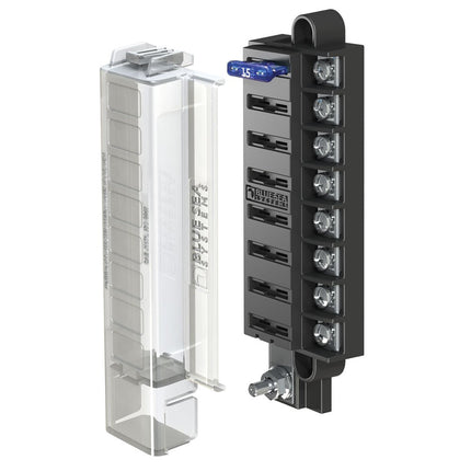 Bloc de fusibles à lame Blue Sea Systems 5046 ST compact 8 circuits avec couvercle
