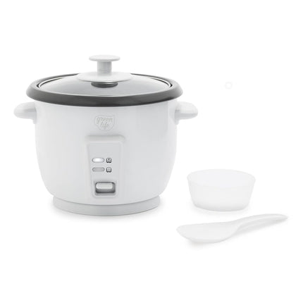 GreenLife Electric Rice Cooker, 3-Cups Uncooked/6-Cups Cooked, Removable PFAS-Free Nonstick Pot, One-Switch Design, Auto Keep Warm, Small Space Saving, Rice Paddle, Soup, Grains, Oatmeal, 1.5 QT