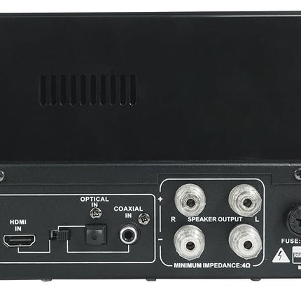 Rockville BluTube WD Amplificador de válvulas de 70W/receptor estéreo doméstico, Bluetooth, HDMI, óptico, para audiófilos y entusiastas del cine en casa