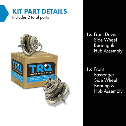 TRQ Wheel Hub & Bearing Front Left & Right Pair Set of 2 for Equinox Torrent Vue